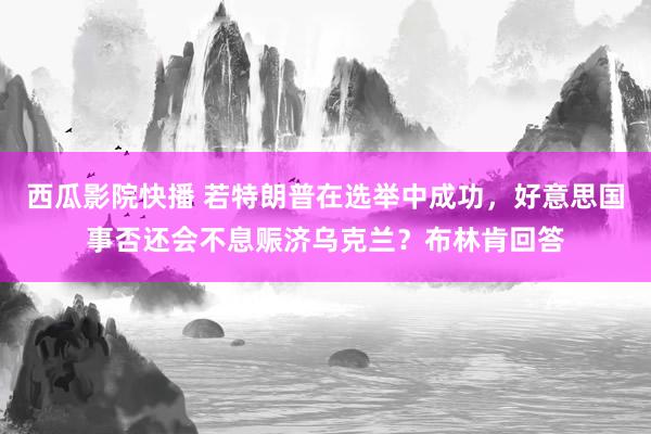 西瓜影院快播 若特朗普在选举中成功，好意思国事否还会不息赈济乌克兰？布林肯回答