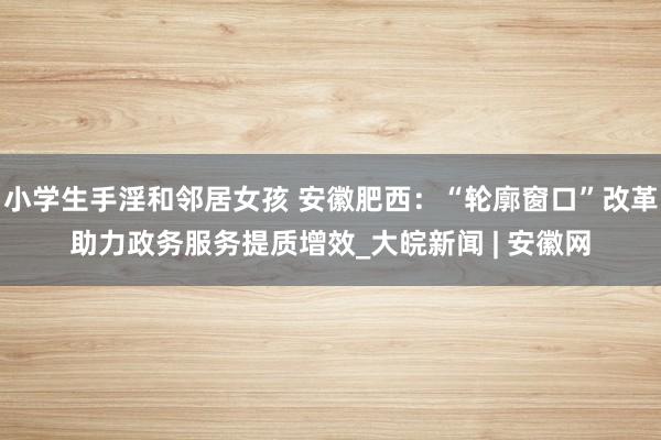 小学生手淫和邻居女孩 安徽肥西：“轮廓窗口”改革助力政务服务提质增效_大皖新闻 | 安徽网