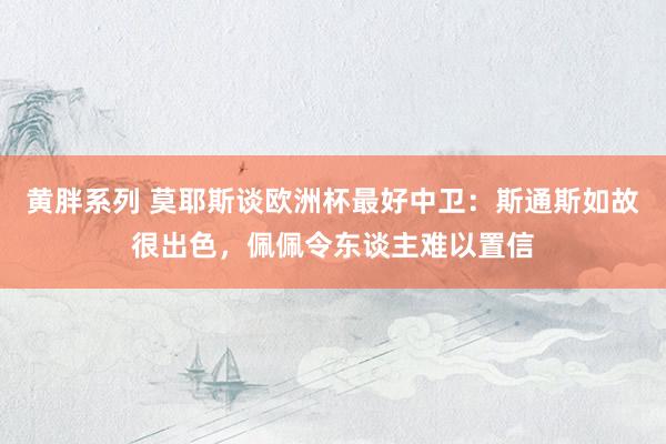 黄胖系列 莫耶斯谈欧洲杯最好中卫：斯通斯如故很出色，佩佩令东谈主难以置信