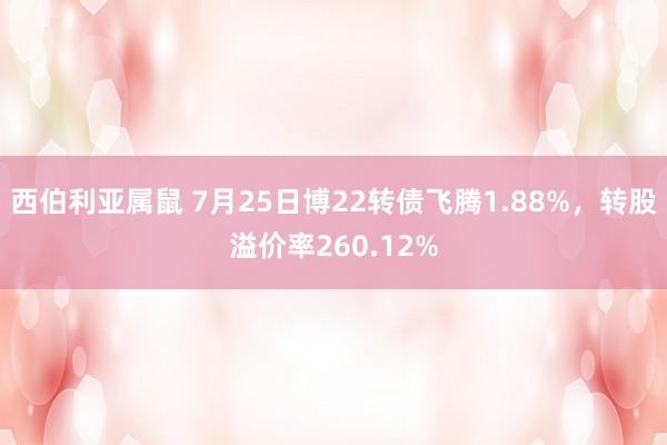 西伯利亚属鼠 7月25日博22转债飞腾1.88%，转股溢价率260.12%