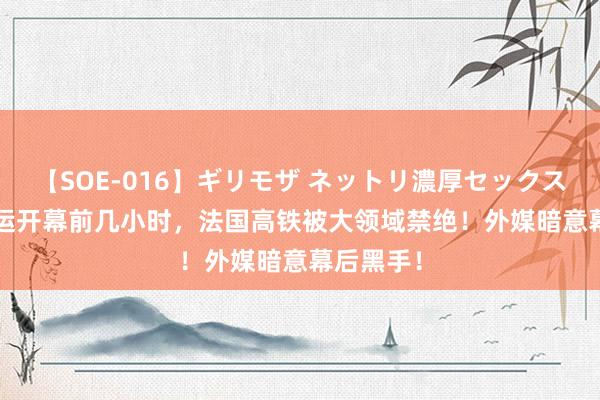 【SOE-016】ギリモザ ネットリ濃厚セックス Ami 奥运开幕前几小时，法国高铁被大领域禁绝！外媒暗意幕后黑手！