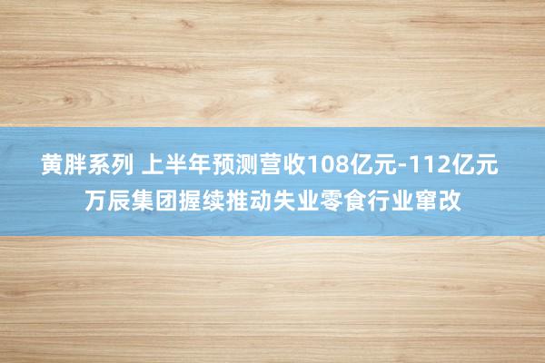 黄胖系列 上半年预测营收108亿元-112亿元 万辰集团握续推动失业零食行业窜改