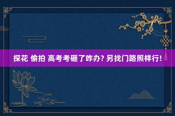 探花 偷拍 高考考砸了咋办? 另找门路照样行!