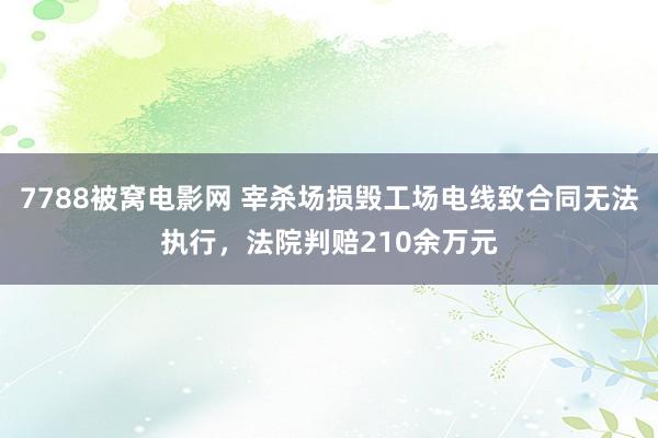 7788被窝电影网 宰杀场损毁工场电线致合同无法执行，法院判赔210余万元